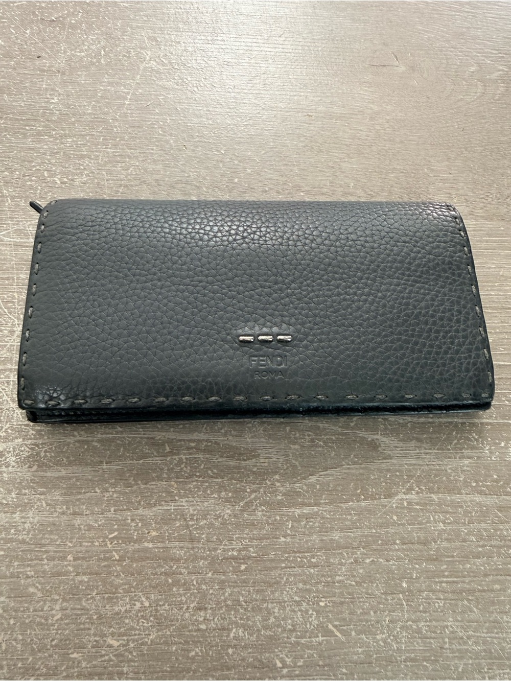Fendi Selleria Black Leather Long Continental Wallet EUC